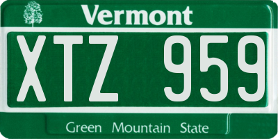 VT license plate XTZ959
