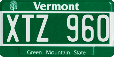 VT license plate XTZ960