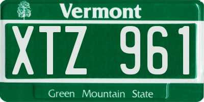 VT license plate XTZ961