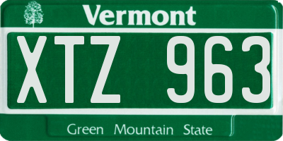 VT license plate XTZ963