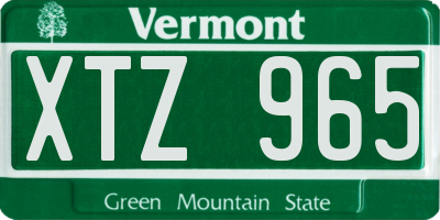 VT license plate XTZ965