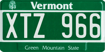 VT license plate XTZ966