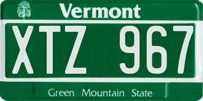 VT license plate XTZ967