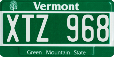 VT license plate XTZ968