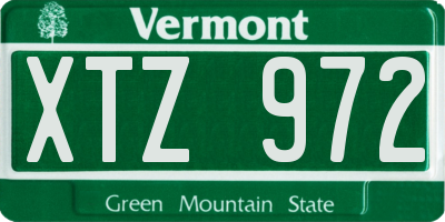 VT license plate XTZ972