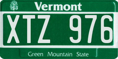 VT license plate XTZ976
