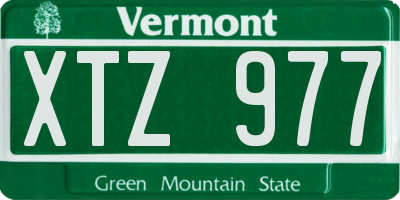 VT license plate XTZ977