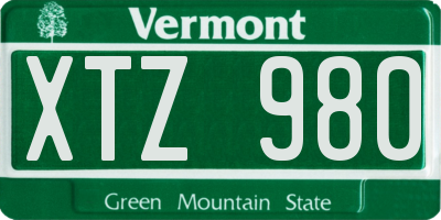 VT license plate XTZ980