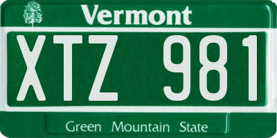 VT license plate XTZ981