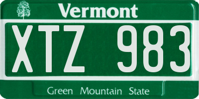 VT license plate XTZ983
