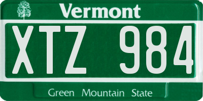VT license plate XTZ984