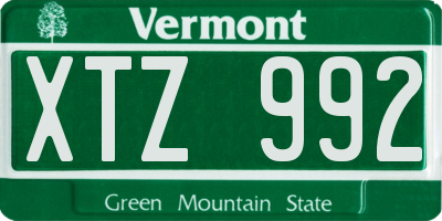 VT license plate XTZ992