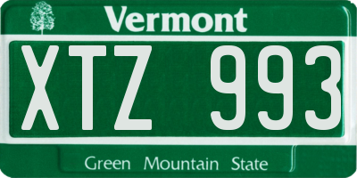 VT license plate XTZ993