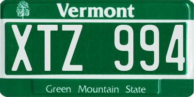 VT license plate XTZ994