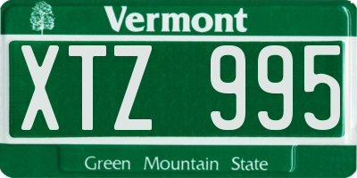 VT license plate XTZ995