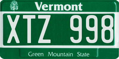 VT license plate XTZ998