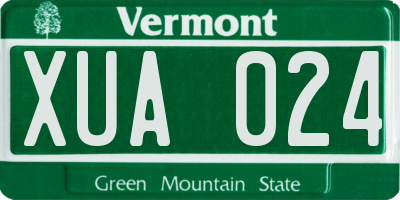 VT license plate XUA024