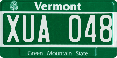 VT license plate XUA048