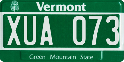 VT license plate XUA073