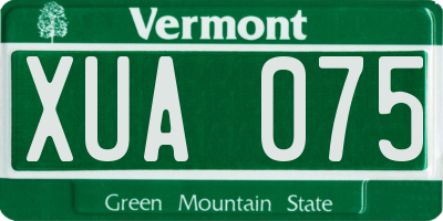 VT license plate XUA075