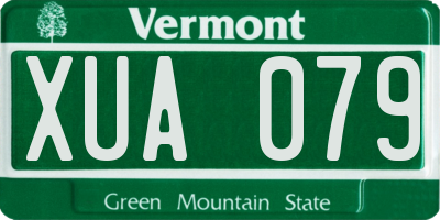 VT license plate XUA079