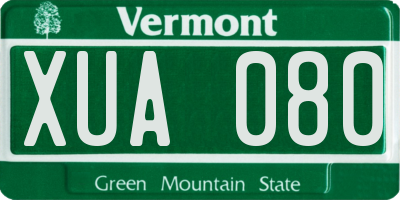 VT license plate XUA080