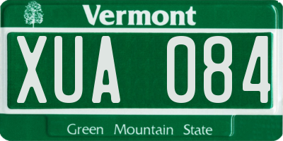 VT license plate XUA084