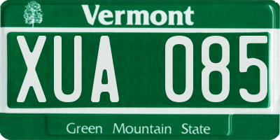 VT license plate XUA085