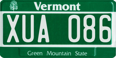 VT license plate XUA086