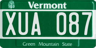 VT license plate XUA087