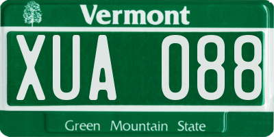 VT license plate XUA088