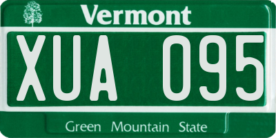 VT license plate XUA095