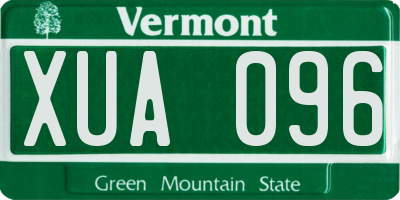 VT license plate XUA096
