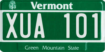 VT license plate XUA101