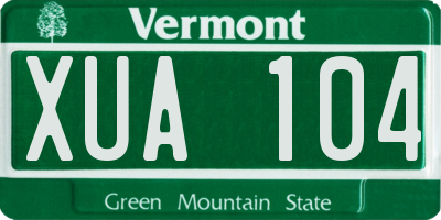 VT license plate XUA104
