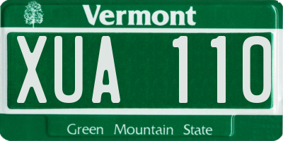 VT license plate XUA110