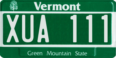 VT license plate XUA111