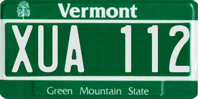 VT license plate XUA112