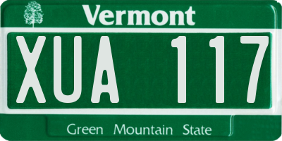 VT license plate XUA117