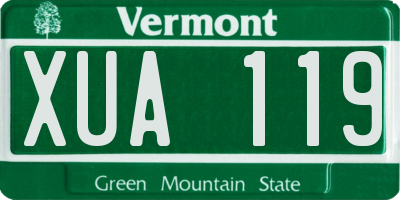 VT license plate XUA119