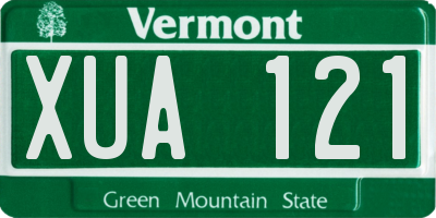 VT license plate XUA121