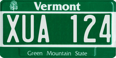 VT license plate XUA124