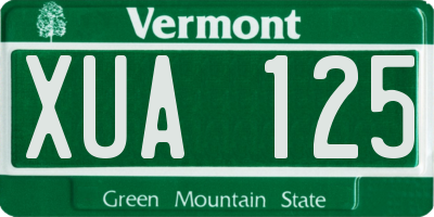 VT license plate XUA125