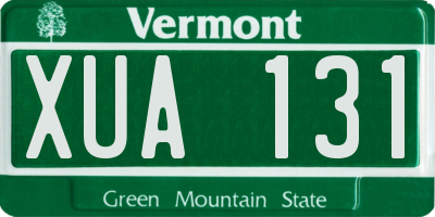 VT license plate XUA131