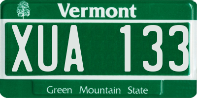 VT license plate XUA133