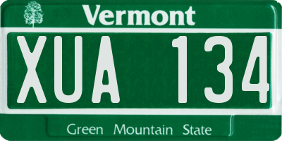 VT license plate XUA134