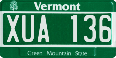 VT license plate XUA136