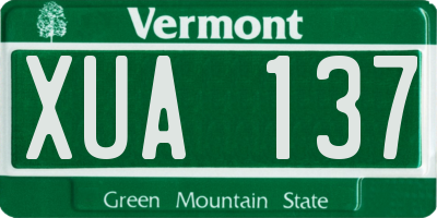 VT license plate XUA137