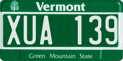 VT license plate XUA139