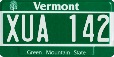 VT license plate XUA142